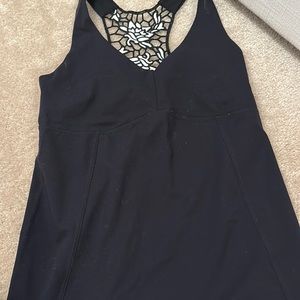 Sapopa Carbon 38 black with intricate floral detail , racerback